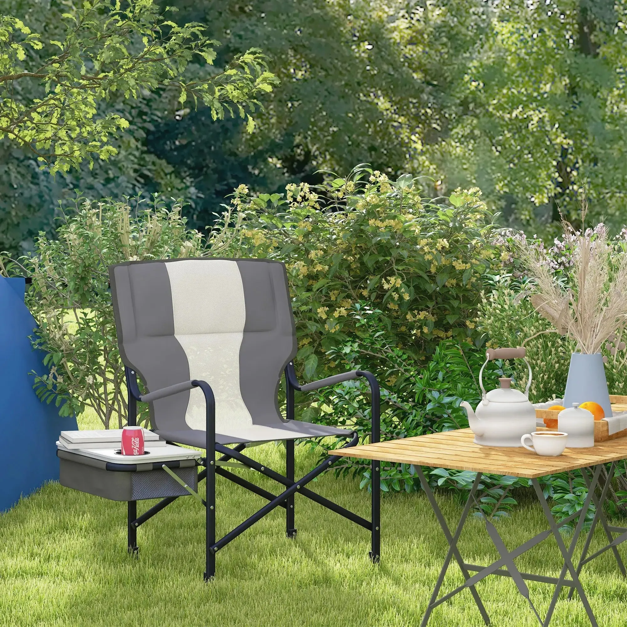 - Folding Chair, Efficient communication Cooler Table Aluminium Grey Multi-device compatible Outsunny Camping Bag With