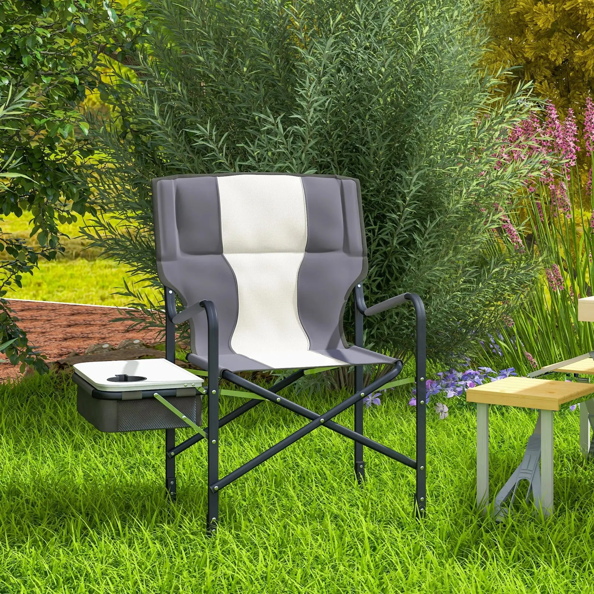 - Folding Chair, Efficient communication Cooler Table Aluminium Grey Multi-device compatible Outsunny Camping Bag With