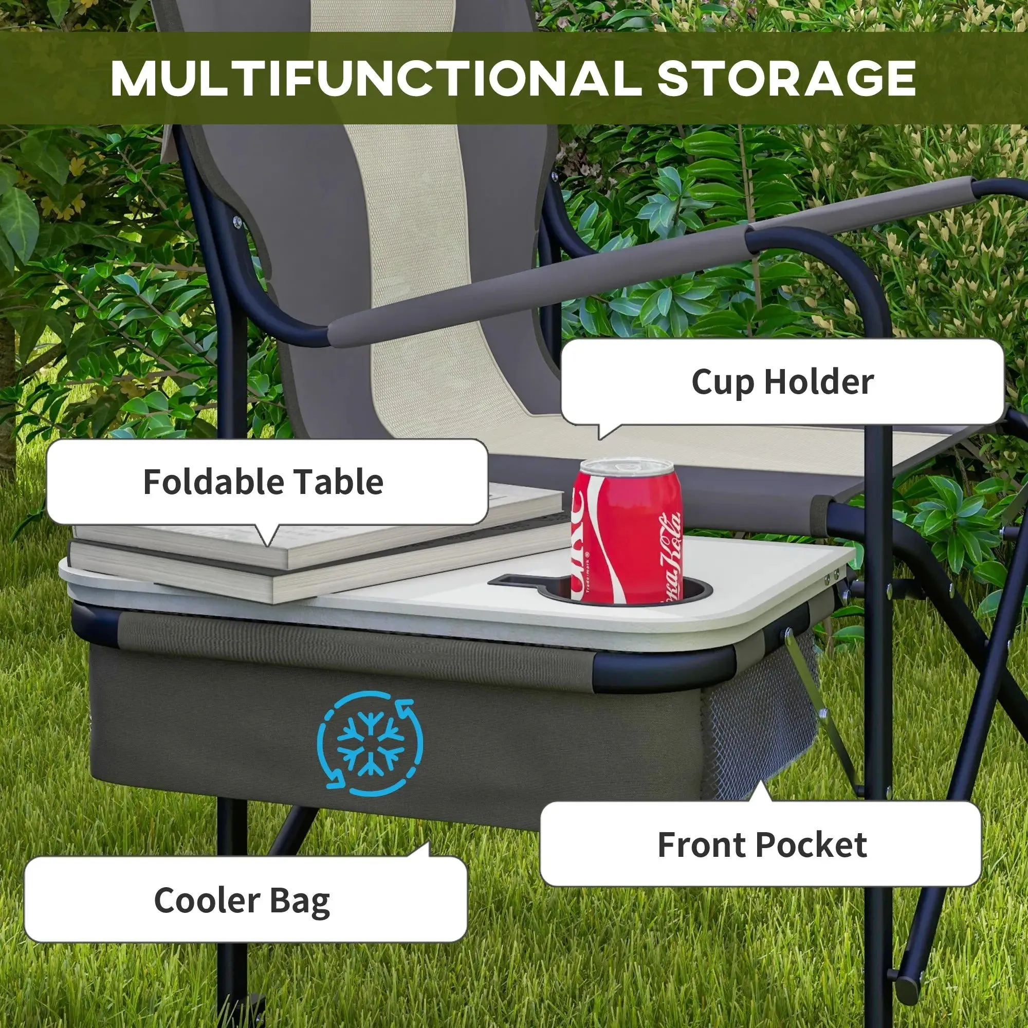 - Folding Chair, Efficient communication Cooler Table Aluminium Grey Multi-device compatible Outsunny Camping Bag With