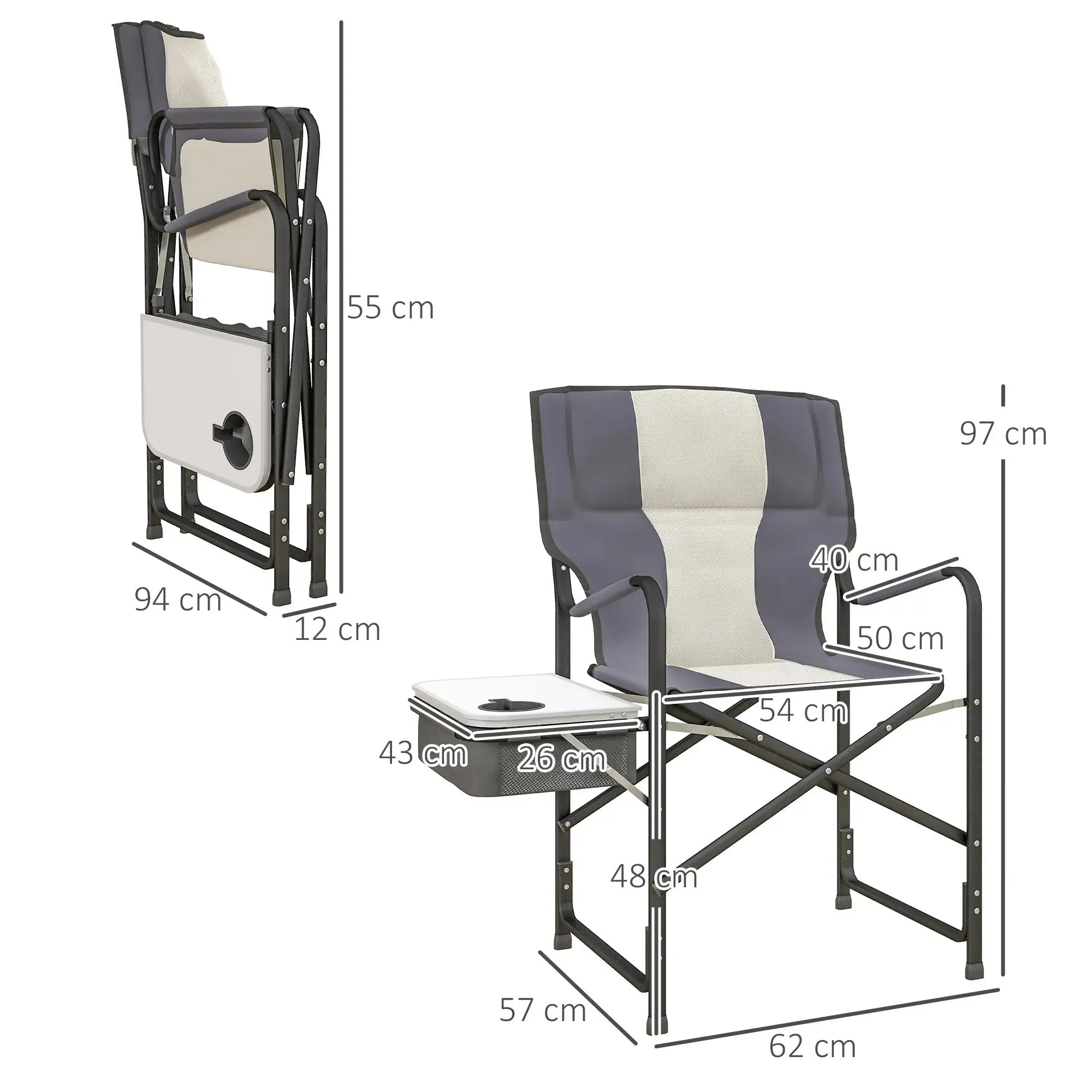 - Folding Chair, Efficient communication Cooler Table Aluminium Grey Multi-device compatible Outsunny Camping Bag With