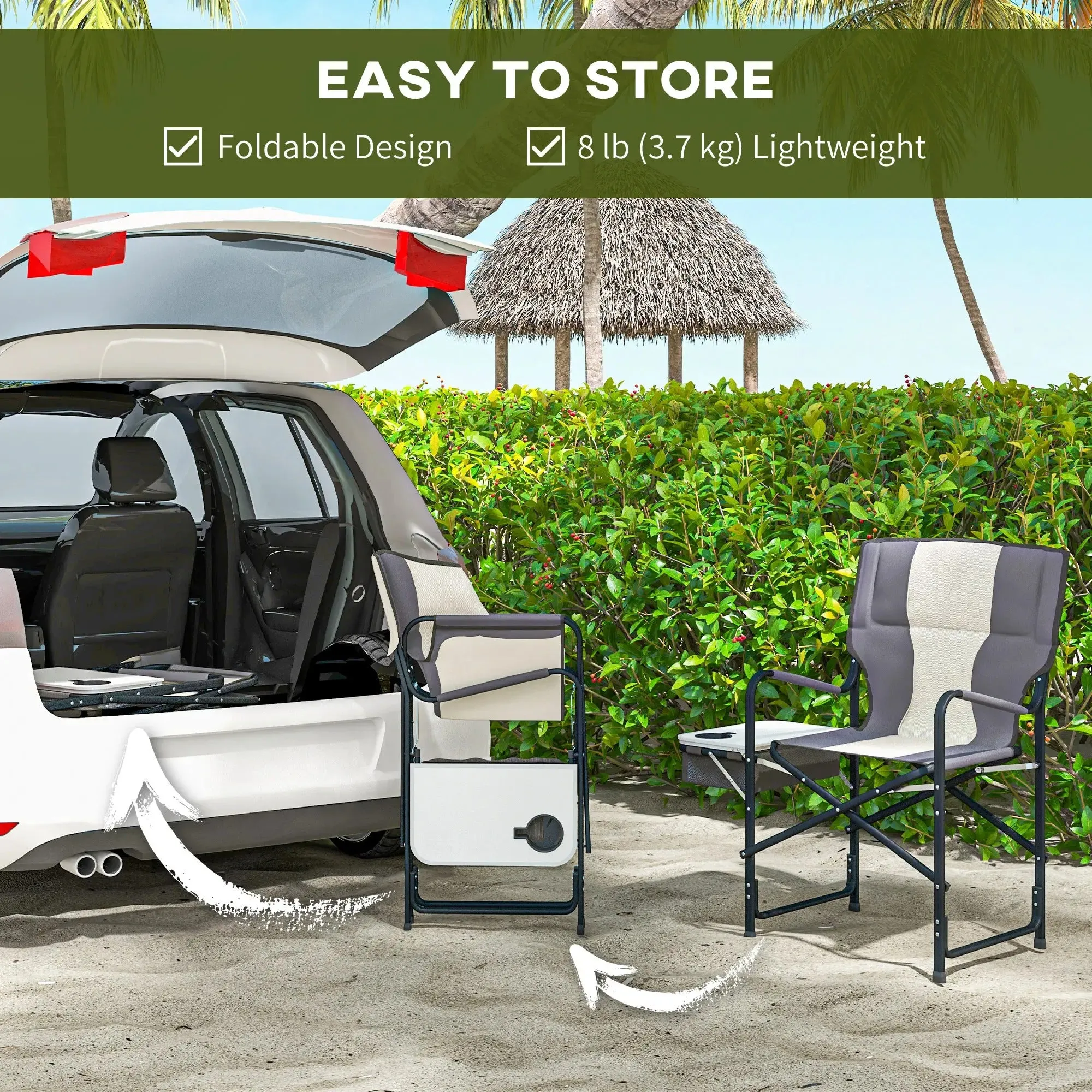- Folding Chair, Efficient communication Cooler Table Aluminium Grey Multi-device compatible Outsunny Camping Bag With