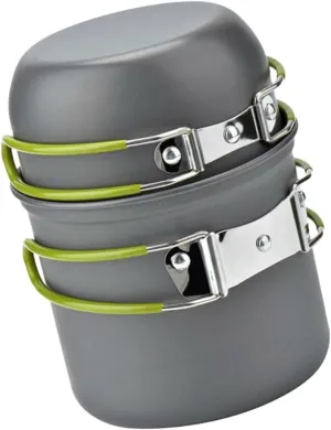 1-2 Person Outdoor Cooking Set Portable Stove Non-Stick Teapot Cooking Tools Camping Cookware Accessories Aluminum Alloy for Camping