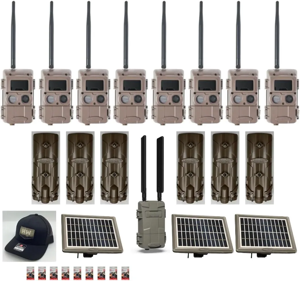 1 L Series Home Unit Powered by Verizon or AT&T 8 Blackflash L Series Cameras 3 Solar Power Banks PW-3600 6 Battery Banks Models P21-001 9 16GB SD Cards New