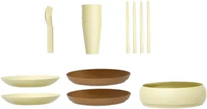 1 Set Outdoor Tableware Set Camping Plate Dish Cup for Cutlery Folding Lightweight Utensils Stainless Portable Picnic Kit Bowls Collapsible Spoon Hike Plastic Tableware