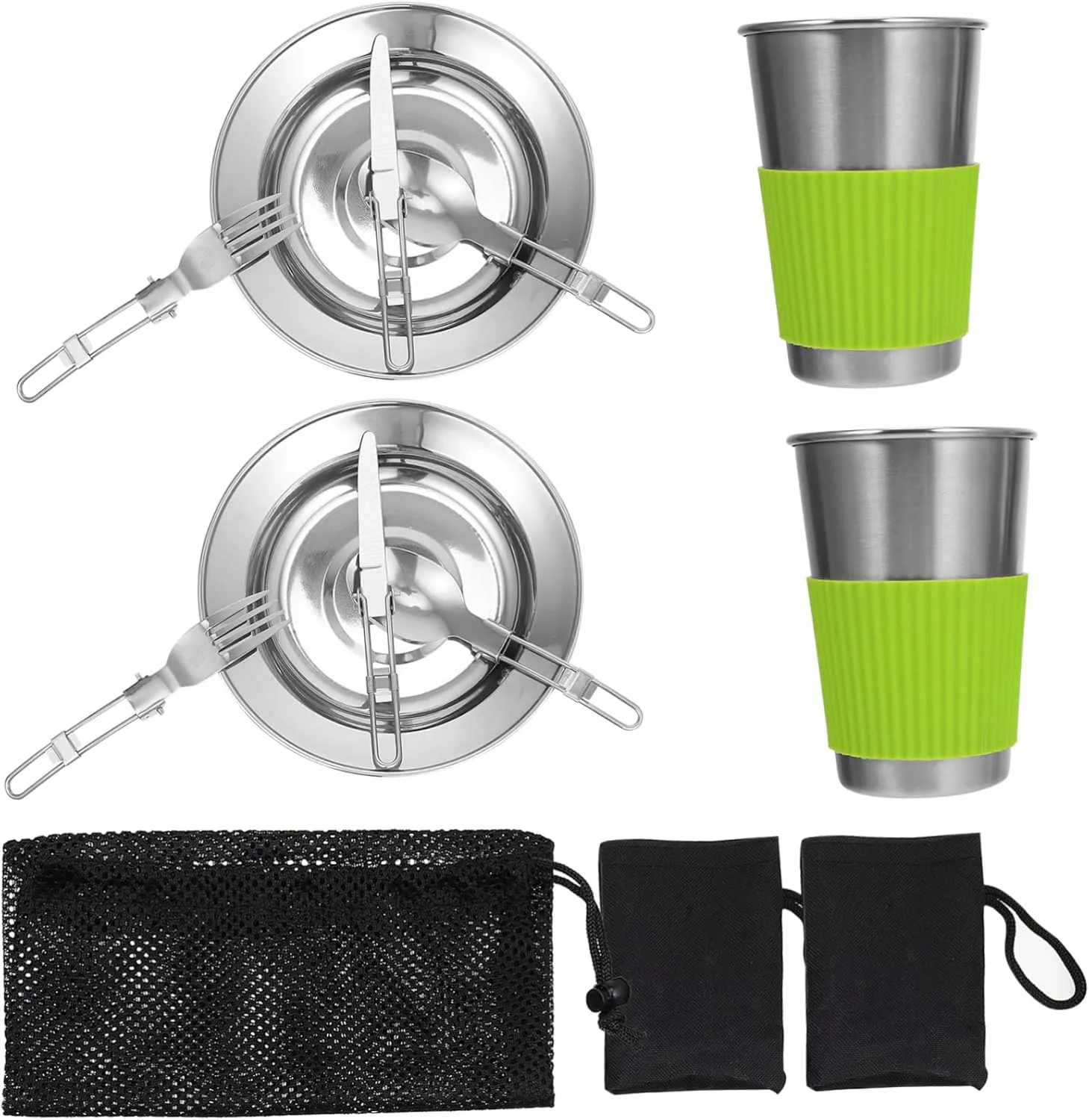 1 Set Portable Stainless Steel Tableware Set Durable Utensils for Camping Picnics and Outdoor Dining Rustproof Dinnerware with Case for Travel and Outdoor Use