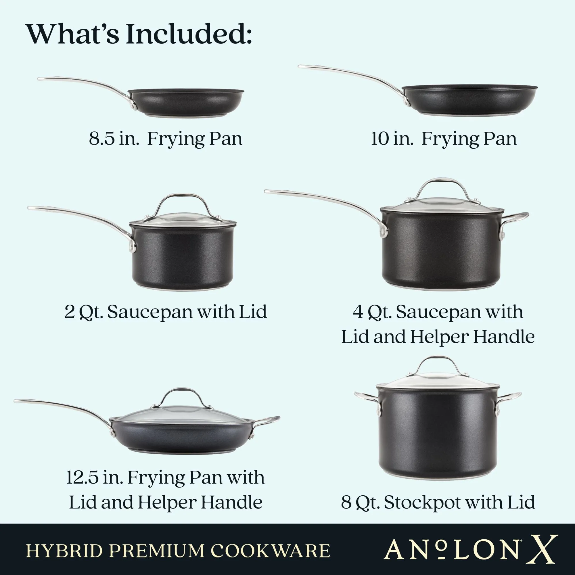 10-Piece Hybrid Nonstick Cookware Set