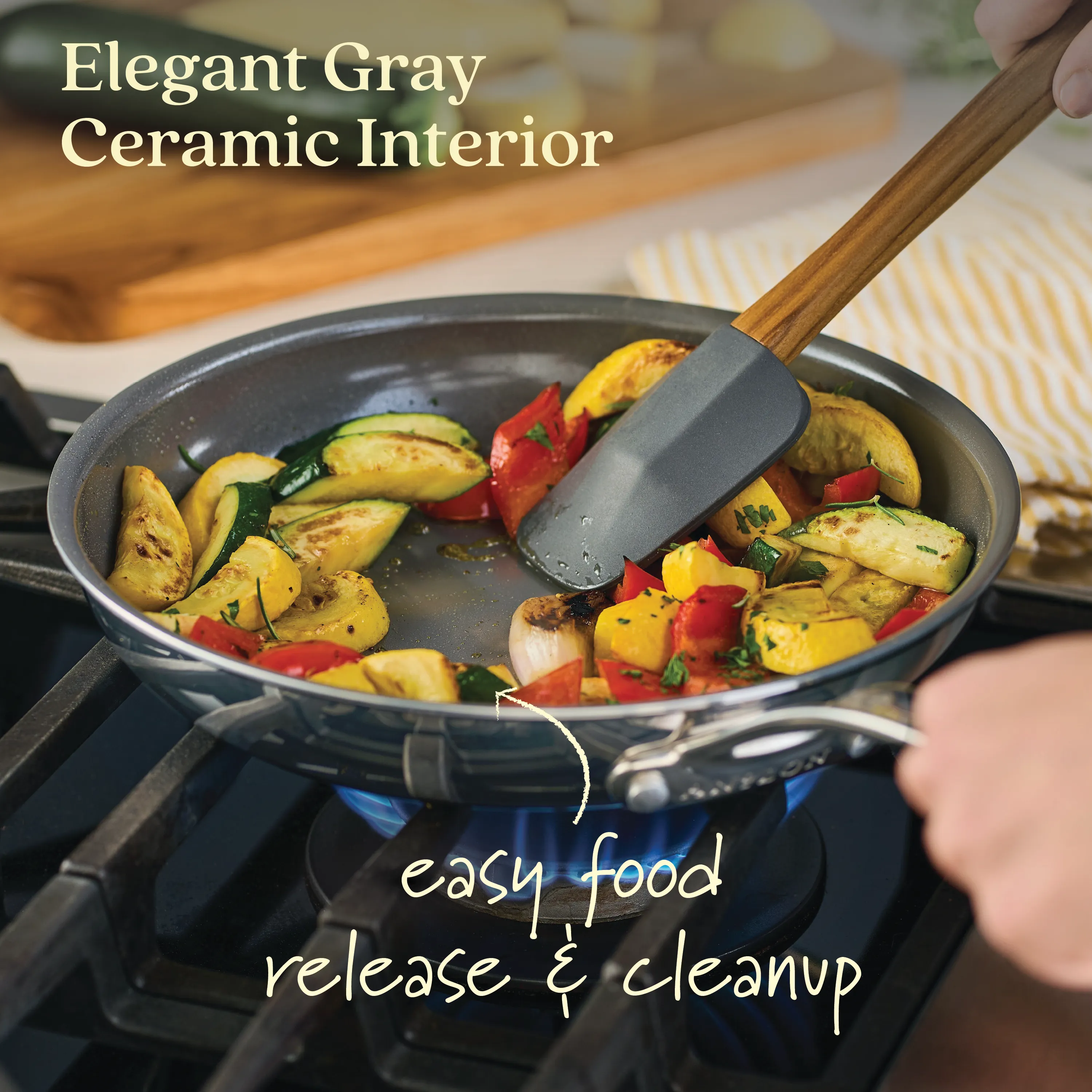 11-Piece Ceramic Nonstick Stainless Steel Cookware Set