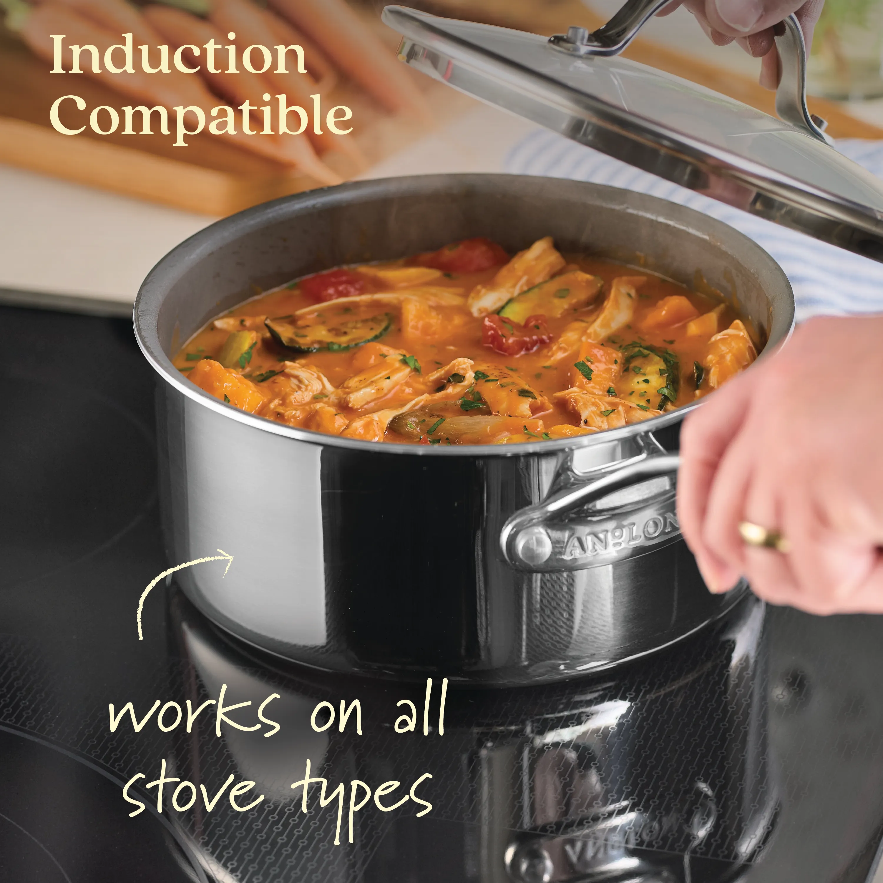 11-Piece Ceramic Nonstick Stainless Steel Cookware Set