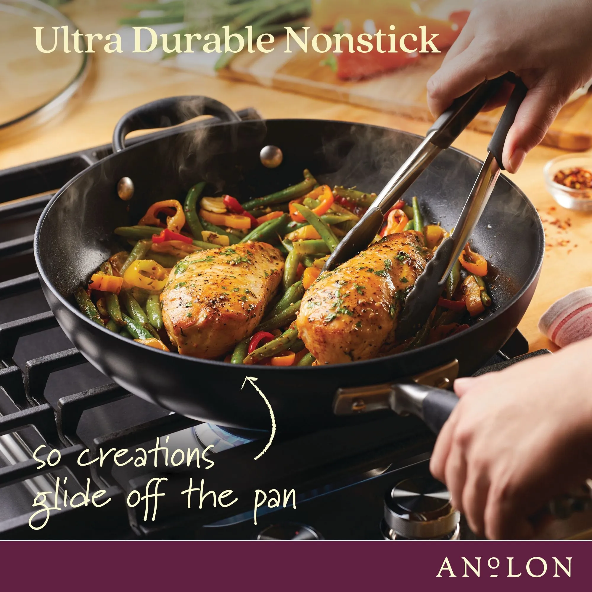 12-Inch Hard Anodized Nonstick Deep Frying Pan with Lid