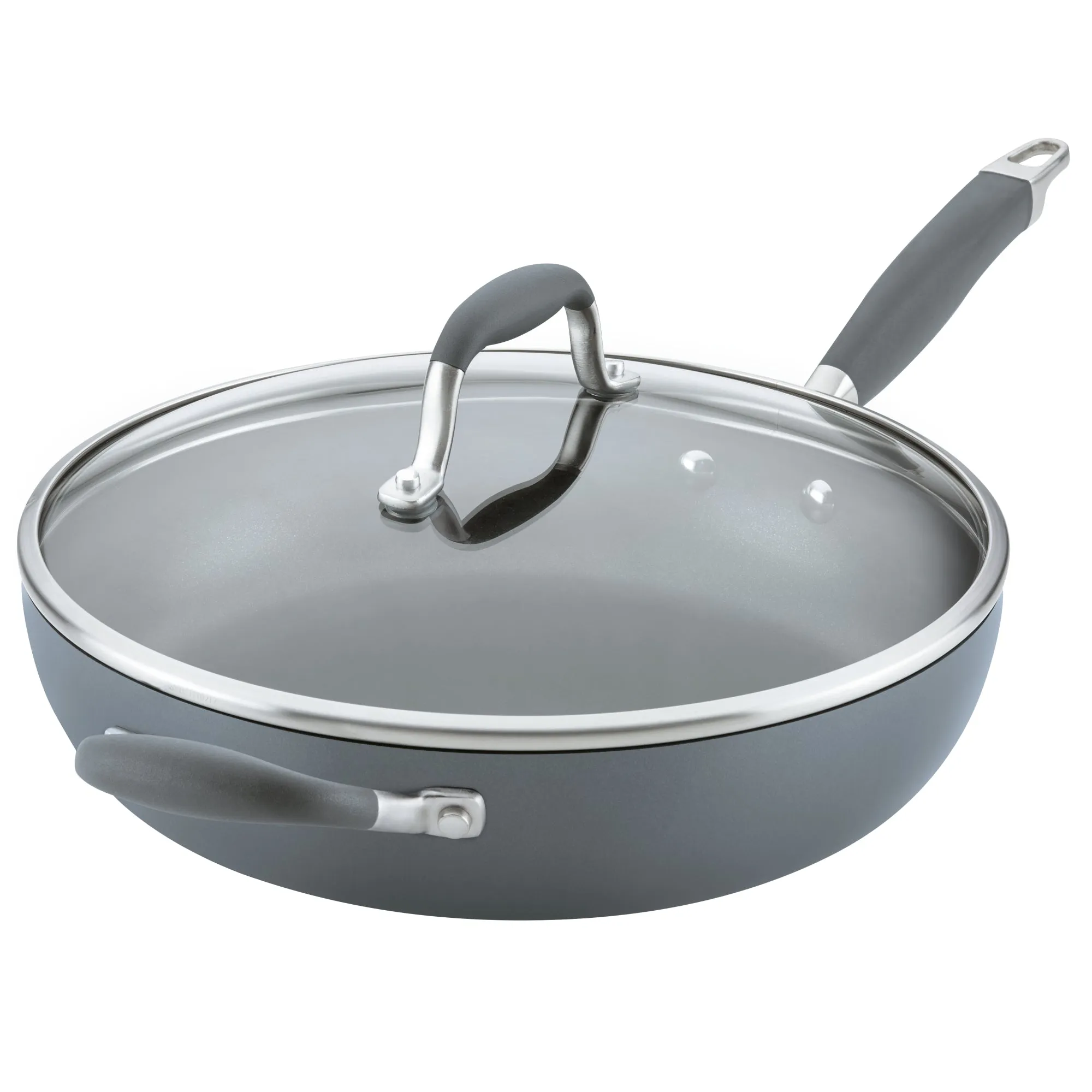 12-Inch Hard Anodized Nonstick Deep Frying Pan with Lid