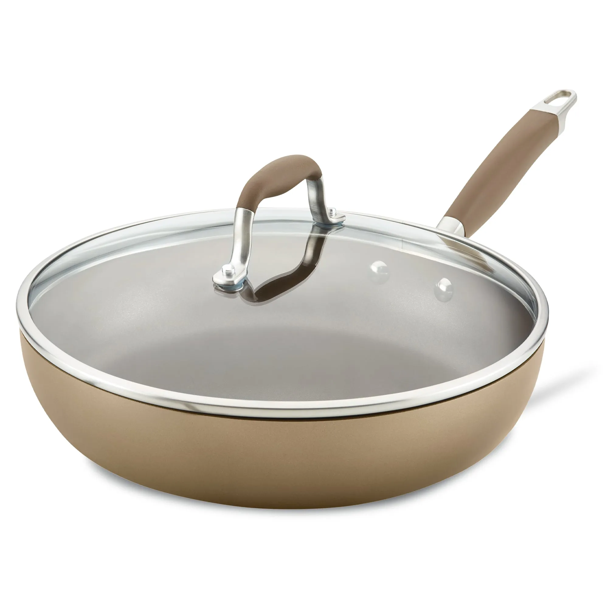 12-Inch Hard Anodized Nonstick Deep Frying Pan with Lid