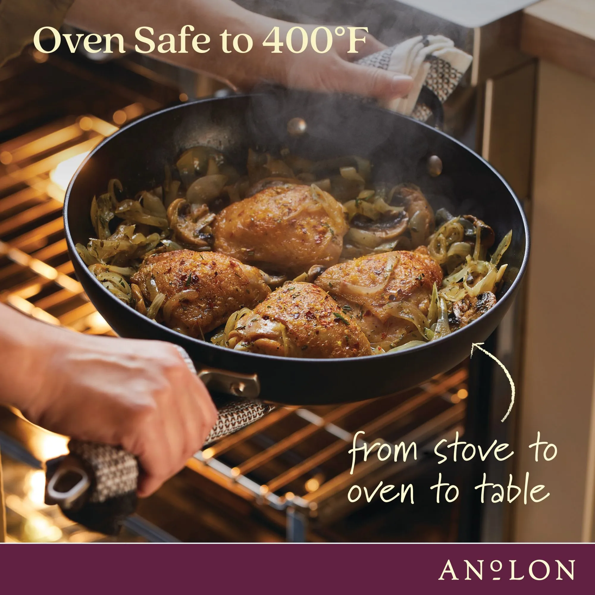 12-Inch Hard Anodized Nonstick Deep Frying Pan with Lid