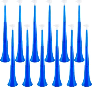 12 Pcs 24 Inch Collapsible Stadium Horn Vuvuzela Plastic Collapsible Cheering Trumpets Noisemakers Cheer Horn Blow Horn for Sporting Events Football Carnival Party Favors (Color set 2)