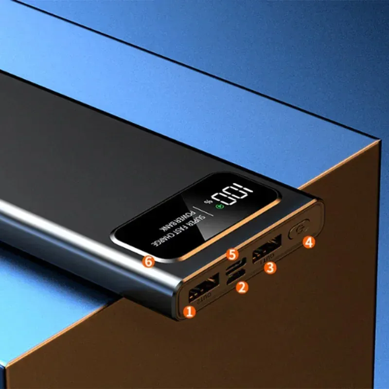 120W 200000mAh Power Bank Super Fast Charging High Capacity Battery Digital Display Power Bank For Samsung Xiaomi Huawei iPhone
