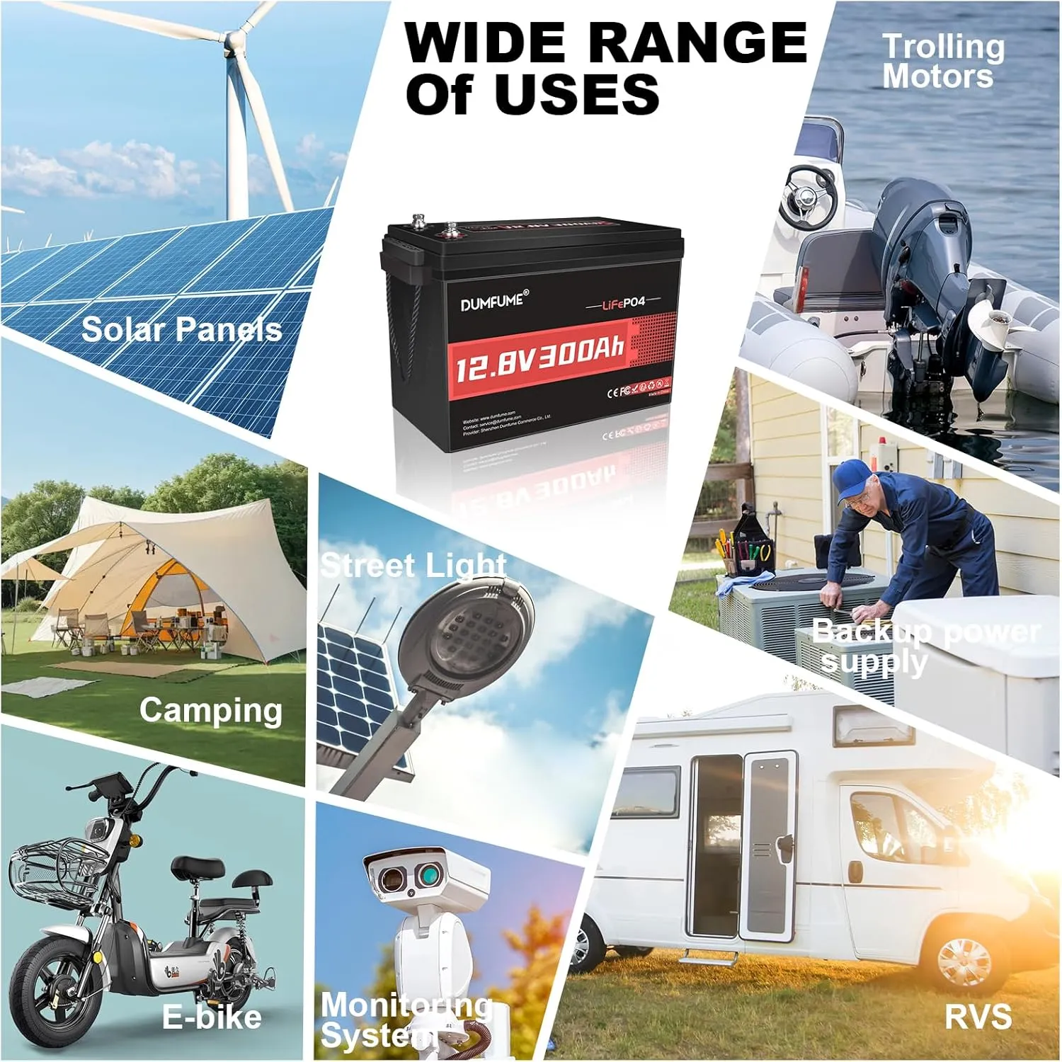 12V 300Ah 2 Packs Lithium LiFePO4 Battery,200A BMS 3840W Rechargeable Lithium Iron Phosphate Battery 15000  Deep Cycles for Solar System,Backup Power,RV,Marine and Off-Grid