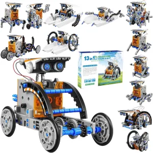 13-in-1 Solar Robot Kit for Kids 8-12, STEM Educational Solar Power Creation Toy, Build 13 Solar-Powered Models, Science Experiment Gift for Boys & Girls