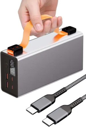 140W Power Bank 86000mAh, Large Laptop Portable Charger with Smart Screen Display, 2 Type C and 2 USB-A Ports, with 3-Modes Lights, Office,Business, Travel, Power Outage, Camping
