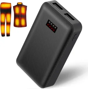 16000mAh Battery Pack for Heated Vest Jacket Coat Pants and Heating Underwear, 5V2A Heated Clothing Replacement Battery Pack