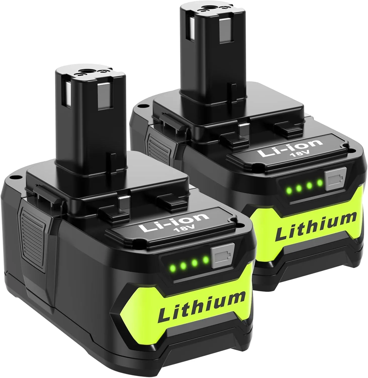 18-Volt 5000mAh Batteries 2-Pack, Replacement for Ryobi 18V Battery 5.0Ah P102, P103, P104, P105, P107, P108, P109, Compatible with Ryobi one  18V Cordless Power Tools and Charger.