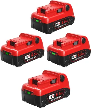 18v Battery 4Pack Replacement for Milwaukee M18 Battery 6.5Ah,High-Capacity Batteries Compaitble with Milwaukee Tools and Charger,2024 Version/New Patented