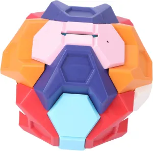 1pc Educational Money Box for Boy Girl Transformation Blocks Saving Pot Hollow Design Money Bank for Developing Saving Habits and Hand-Eye Coordination