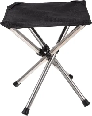 1Pc Outdoor Portable Folding Fishing Stool Stainless Steel Camping Chair for Hiking Beach and Travel Compact Lightweight and Durable Design for Easy Carrying and Versatile Use