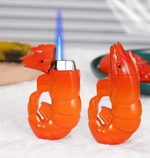 1Piece Color at Random, Creative Shrimp New Lighter, Interesting Lobster Butane Gas Lighter(Note: Butane Gas Not Included)