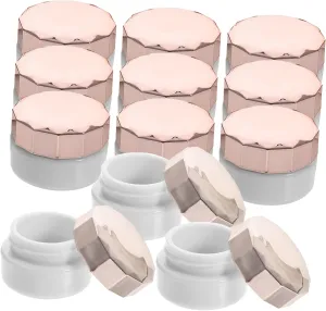 1set Cream Box Travel Face Lotion Airless Pump Bottles Face Cream Pump Jar Refillable Makeup Empty Jars Refillable Makeup Jars Body Scrub Containers with Lid Rose Gold Pp 12pcs/2382