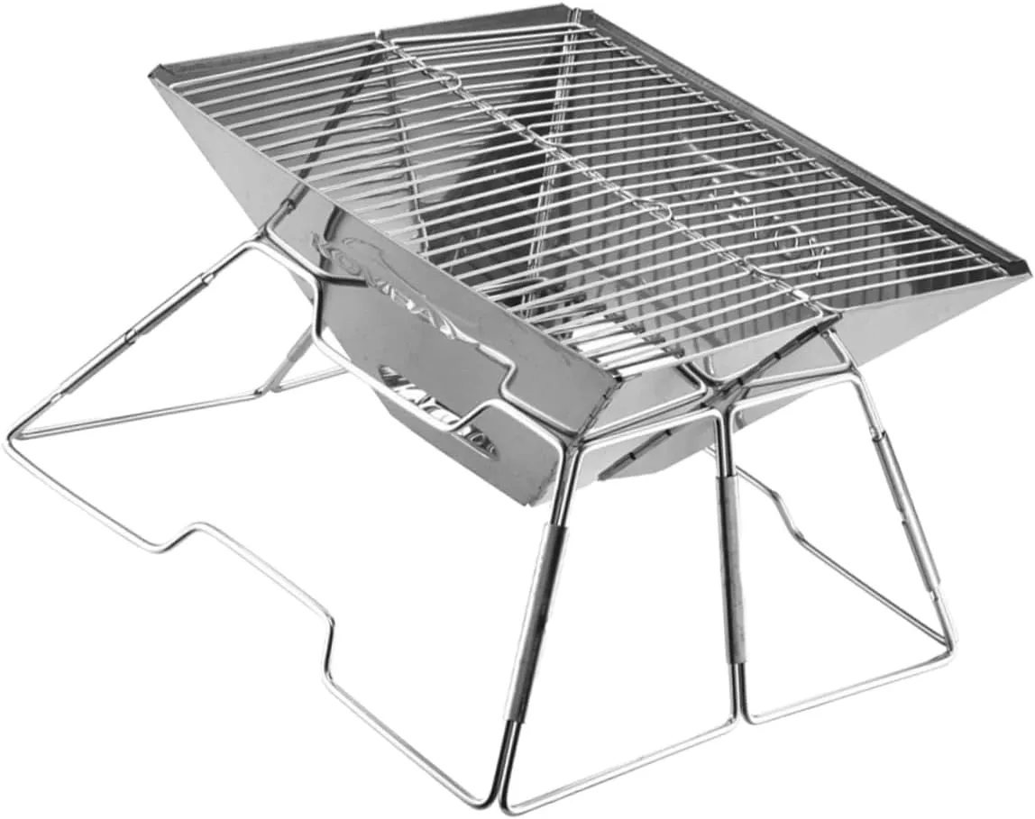 1Set Wear Resistant Portable Barbecue Grill Professional Folding Grill for Camping Outdoor Bbq Compact Easy to Use for Hiking Picnics Design