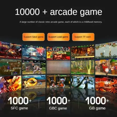 2-in-1 Mini Singles Game Console Power Bank with built-in 2 cable 6000mAh mobile power 3.2-inch color screen 10000 games