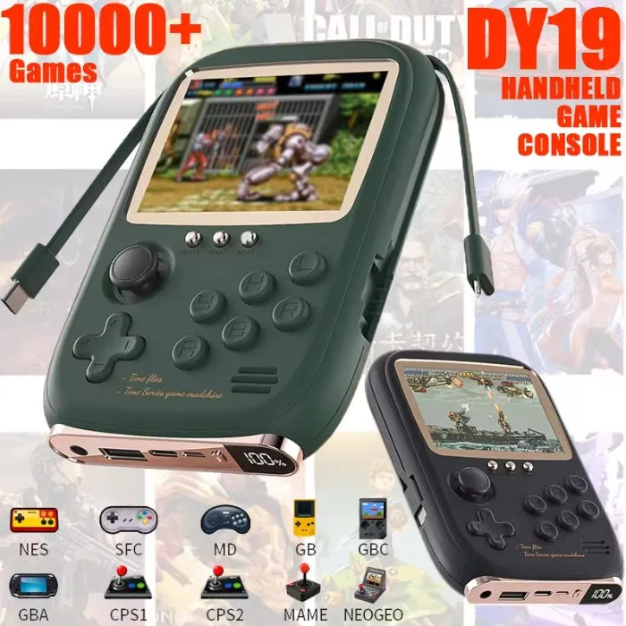 2-in-1 Mini Singles Game Console Power Bank with built-in 2 cable 6000mAh mobile power 3.2-inch color screen 10000 games
