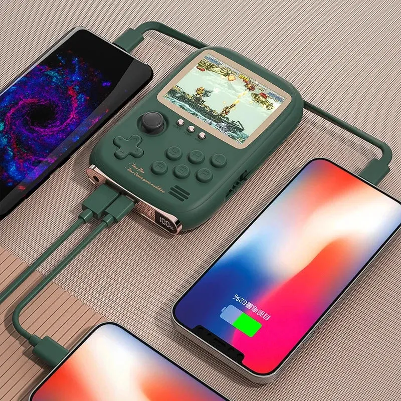 2-in-1 Mini Singles Game Console Power Bank with built-in 2 cable 6000mAh mobile power 3.2-inch color screen 10000 games