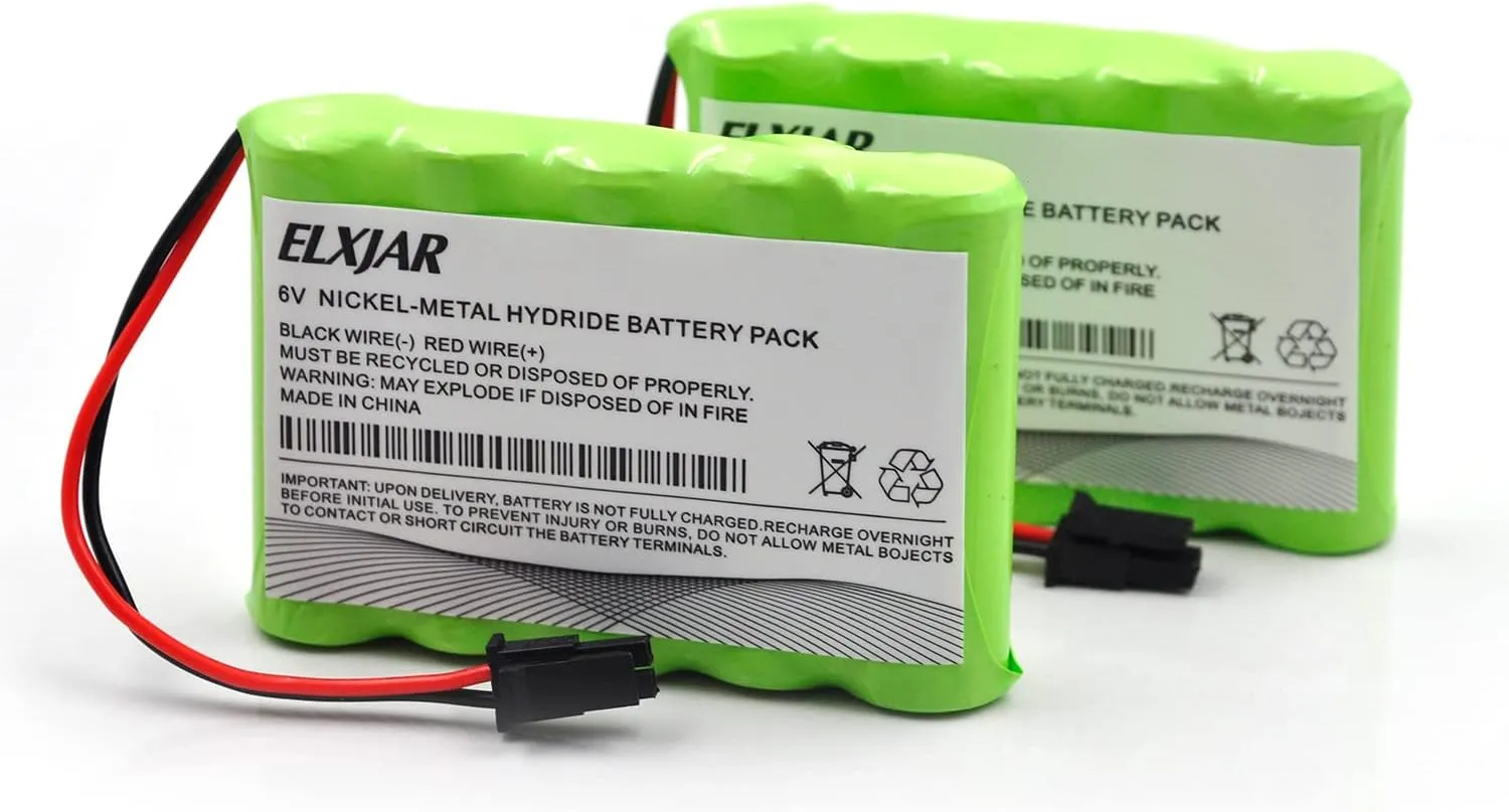 (2-Pack) 6V 2500mAh AA Ni-MH Battery Replacement for GE Interlogix 600-XTI-BAT Simon XTi XTi-5 Wireless Control Panel Alarm System