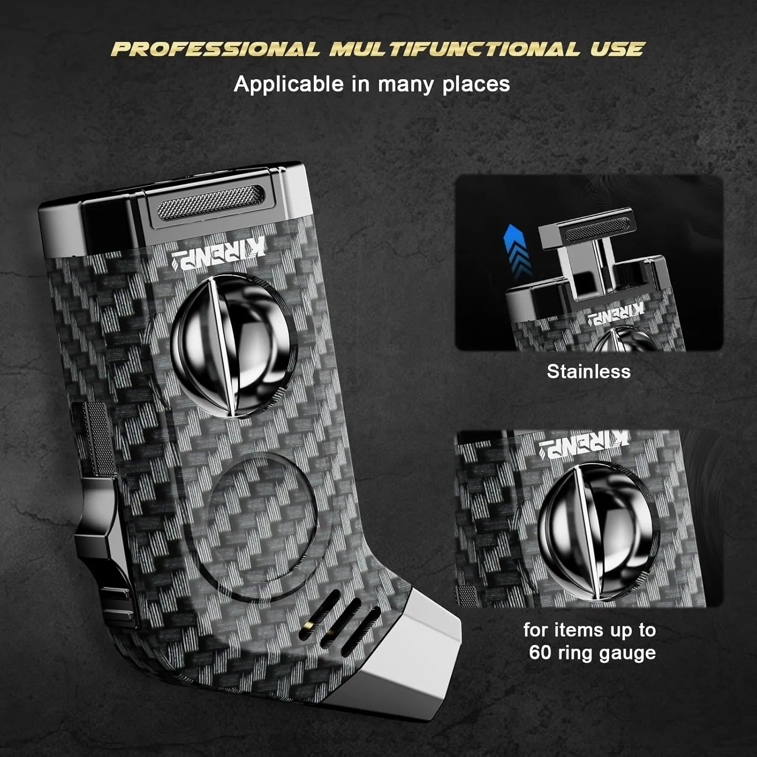 2-Pack All-in-one Torch Lighter with Cutter, Holder, Powerful Jet Flame, Gifts for Men, Windproof Lighters, Refillable Butane Lighter for Candles, Travel