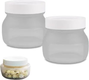 2 Pack Collapsible Silicone Jars, Compact Airtight Food Storage Containers with Lids, Ideal for Kitchen, Camping, and Travel, Clear, 412016-000