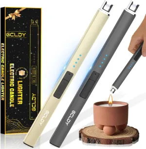2 Pack Electric Candle Lighter, USB Arc Rechargeable Windproof Long Lighter for Candle, Camping, BBQ, Gift