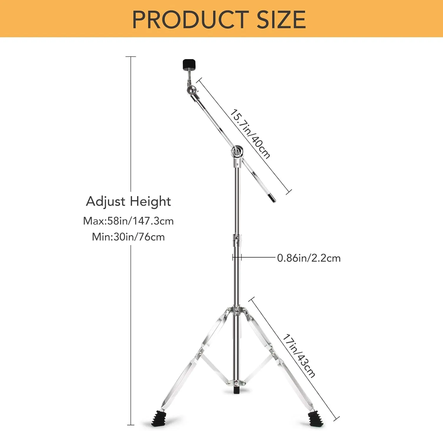 2 Pack Straight Cymbal Stand   2 Pack Boom Cymbal Stand Combo Set, Adjustable Drum Hardware Percussion Mount Holder Gear Set for Mounting Crash, Ride, Splash Cymbal, Double Braced Legs (4 Pack)