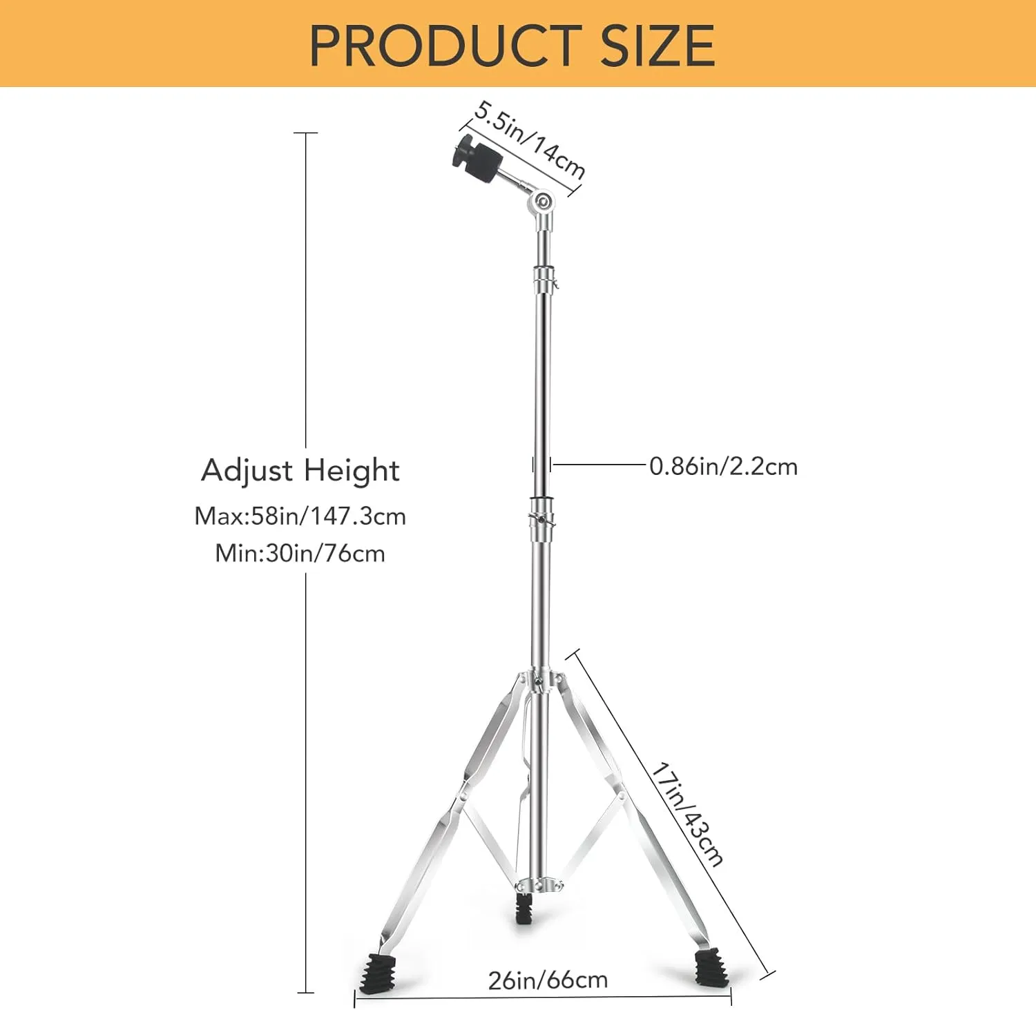 2 Pack Straight Cymbal Stand   2 Pack Boom Cymbal Stand Combo Set, Adjustable Drum Hardware Percussion Mount Holder Gear Set for Mounting Crash, Ride, Splash Cymbal, Double Braced Legs (4 Pack)