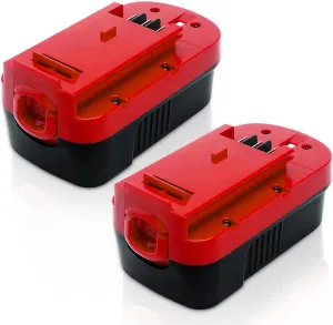 2-Pack [Upgraded to 3600mAh] HPB18 Replacement for Black and Decker 18V Battery Compatible with Black and Decker 18 Volt Battery Ni-Mh 244760-00 A1718 FS18FL FSB18 Firestorm Cordless Tools (Red)