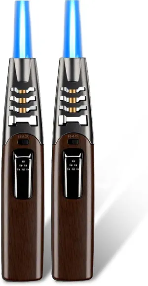 2 Pcs Fire Blaze Lighter, Fireblaze Jet Flame Lighter, Powerful Adjustable Flame Dual-Arc Torch Lighter, Waterproof and Windproof Lighter for Camping Barbecue Kitchen Outdoor Activities (A)