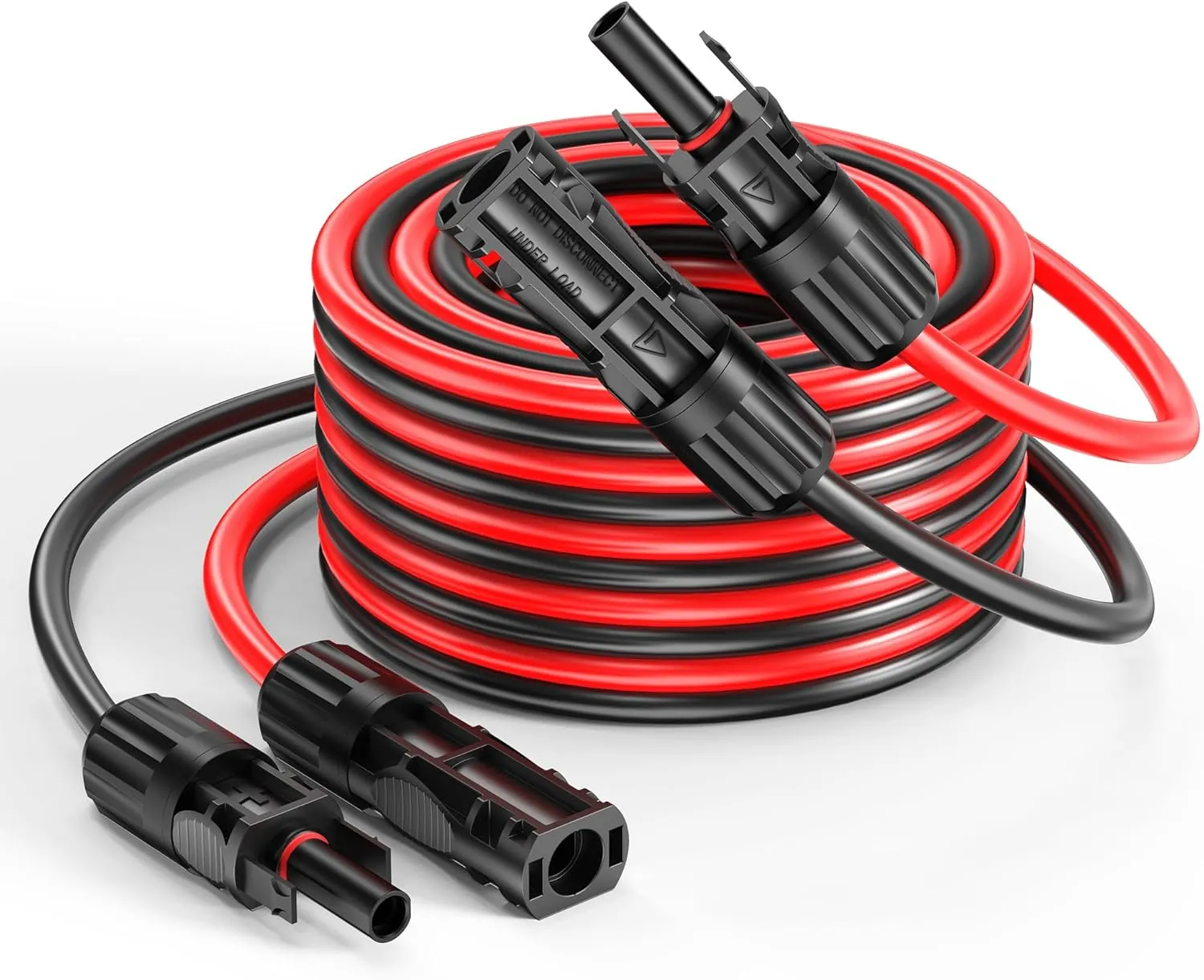 20 Ft 10 AWG Mc4 Extension Cable, 6mm² Oxygen-Free Pure Copper Core Wiring with Female & Male Waterproof Mc4 Connectors, Mc4 to Mc4 Solar Cable, Compatible with EcoFlow Solar Panel Systems, Set of 2
