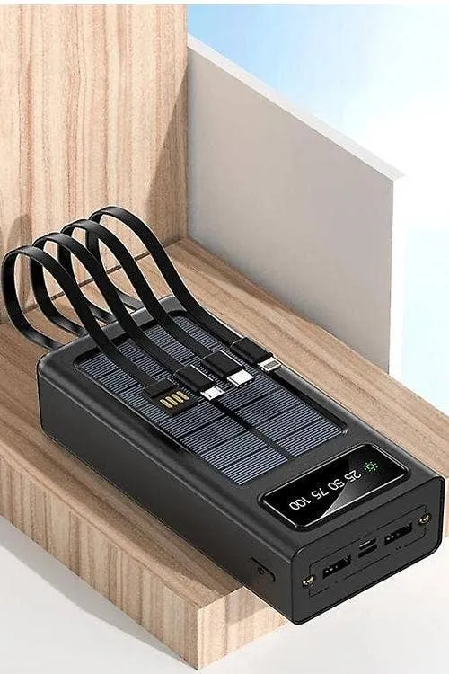 20,000 Mah Solar Power Bank 4in1 Cables