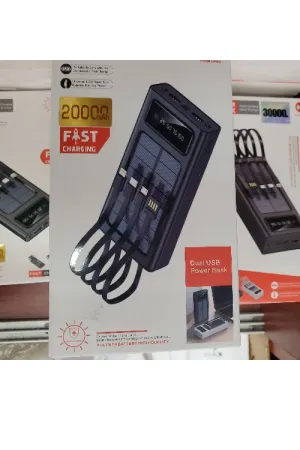 20,000 Mah Solar Power Bank 4in1 Cables