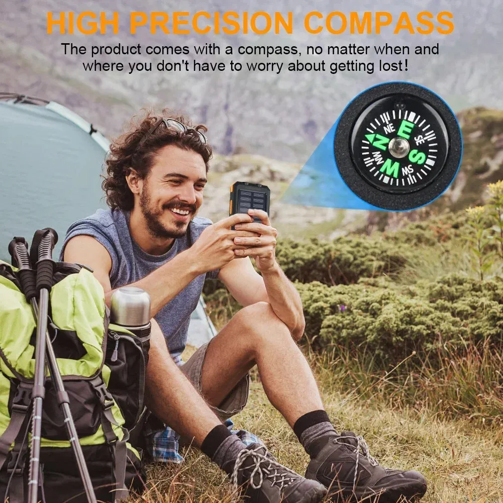 20,000mAh Portable Solar Charger - Dual USB for iPhone & Android