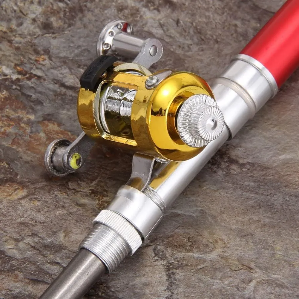 2023 New Pocket Size Aluminum Alloy Mini Collapsible Pen Fishing Rod, Ultralight Telescopic, Suit for River, Lake, Reservoir