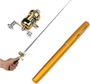 2023 New Pocket Size Aluminum Alloy Mini Collapsible Pen Fishing Rod, Ultralight Telescopic, Suit for River, Lake, Reservoir