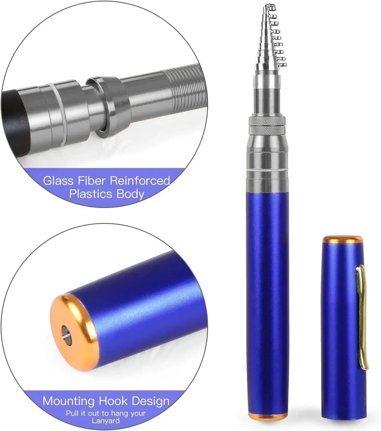 2023 New Pocket Size Aluminum Alloy Mini Collapsible Pen Fishing Rod, Ultralight Telescopic, Suit for River, Lake, Reservoir
