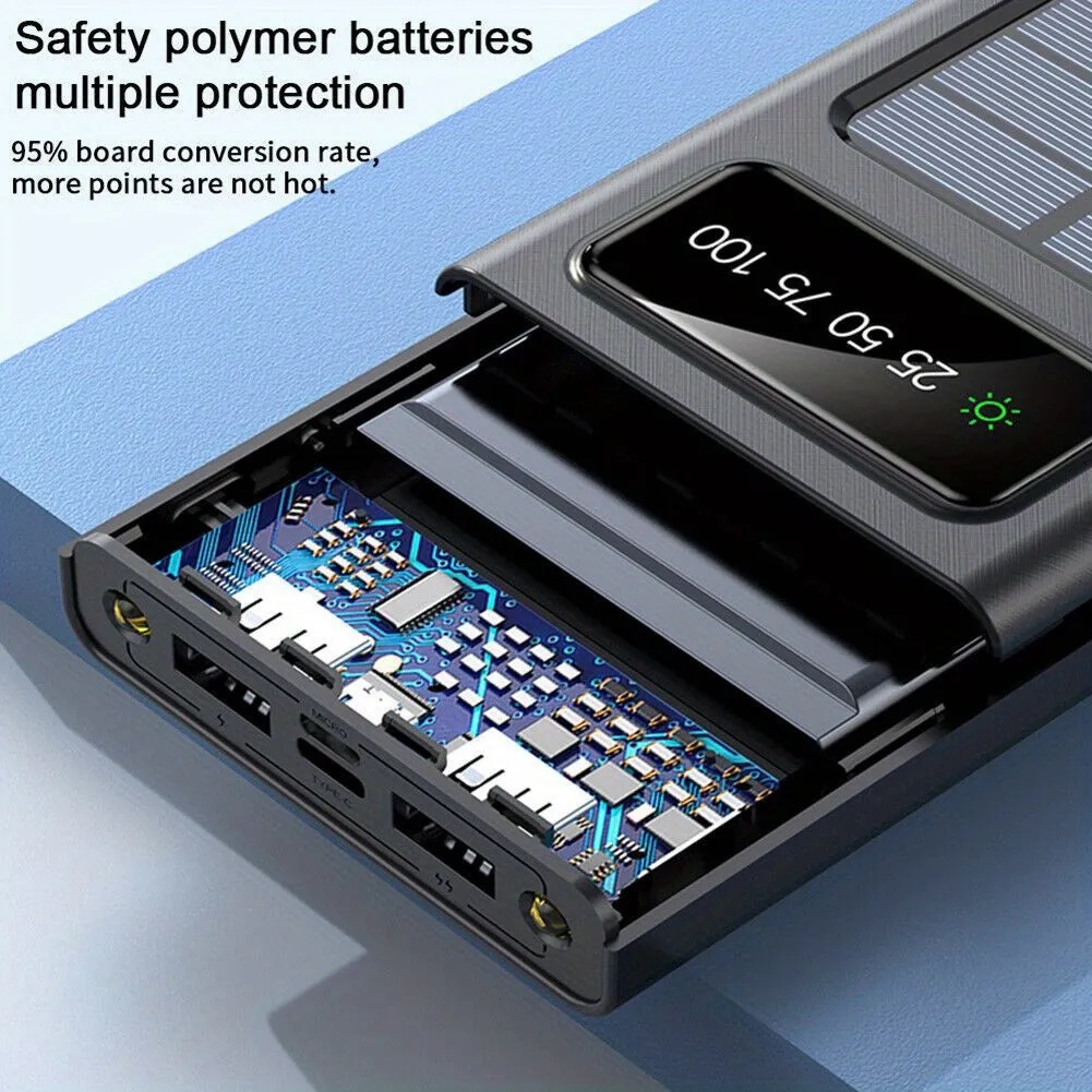 2023 Super 10000mAh 4 USB Portable Charger Solar Power Bank