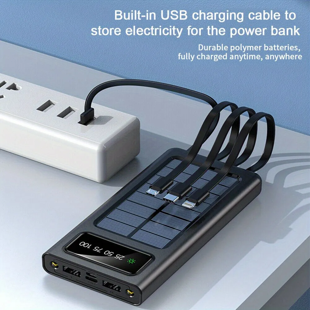 2023 Super 10000mAh 4 USB Portable Charger Solar Power Bank