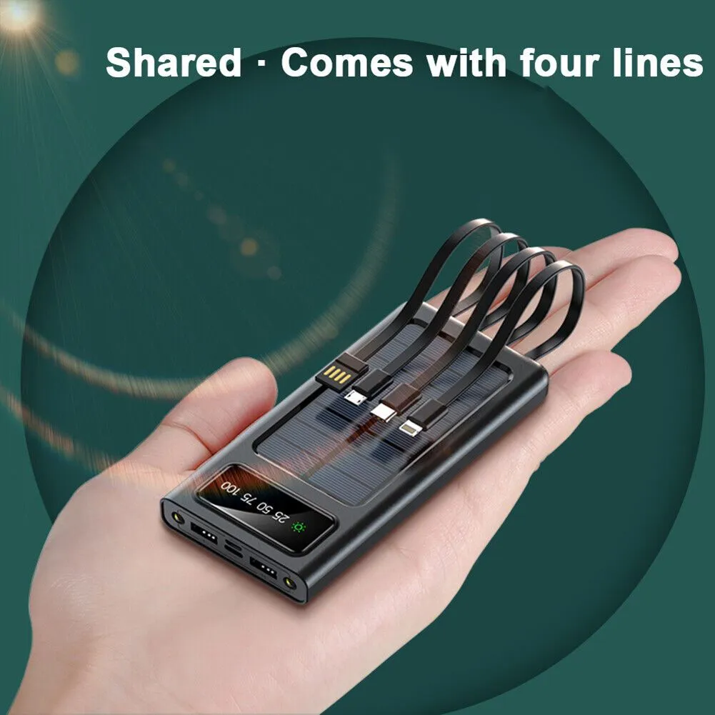 2023 Super 10000mAh 4 USB Portable Charger Solar Power Bank